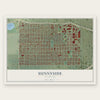 Sunnyside, Colorado map print, the full design