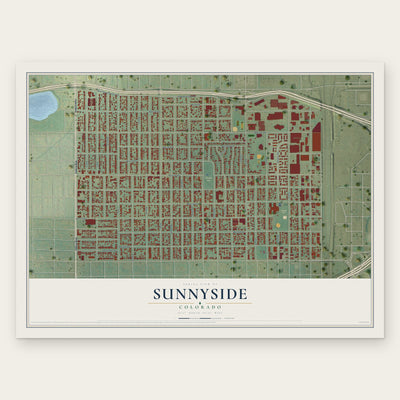 Sunnyside, Colorado map print, the full design