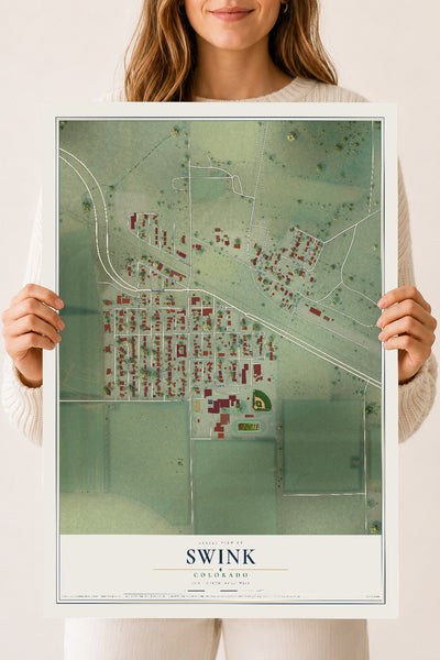 Map of Swink, Colorado, 18 x 24 inch unframed archival matte print