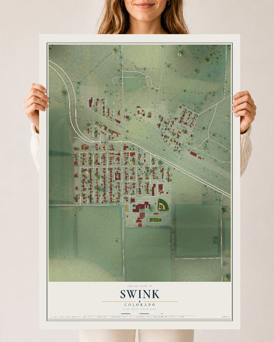 Map of Swink, Colorado, 24 x 36 inch unframed archival matte print