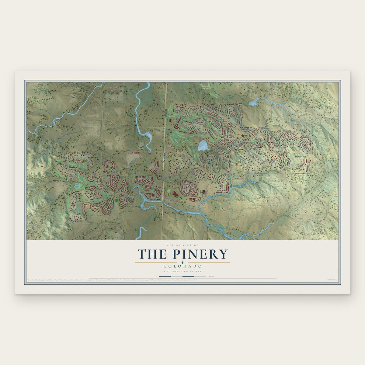 The Pinery, Colorado map print, the full design