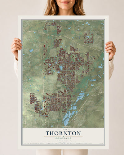 Map of Thornton, Colorado, 24 x 36 inch unframed archival matte print
