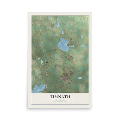 Map of Timnath, Colorado, 12 x 18 inch unframed archival matte print