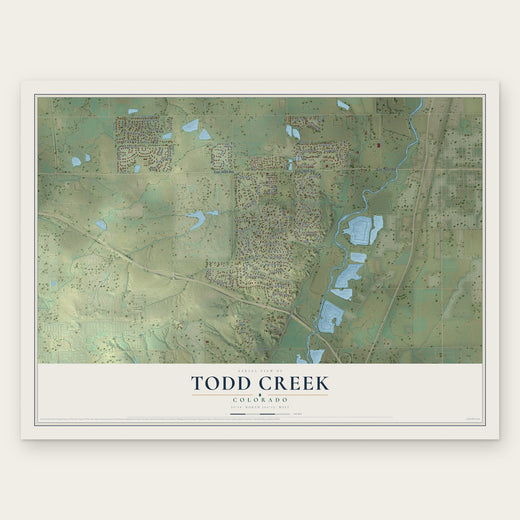 Todd Creek, Colorado map print, the full design