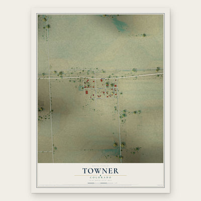 Towner, Colorado map print, the full design