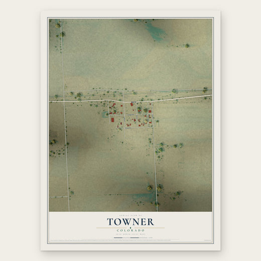 Towner, Colorado map print, the full design