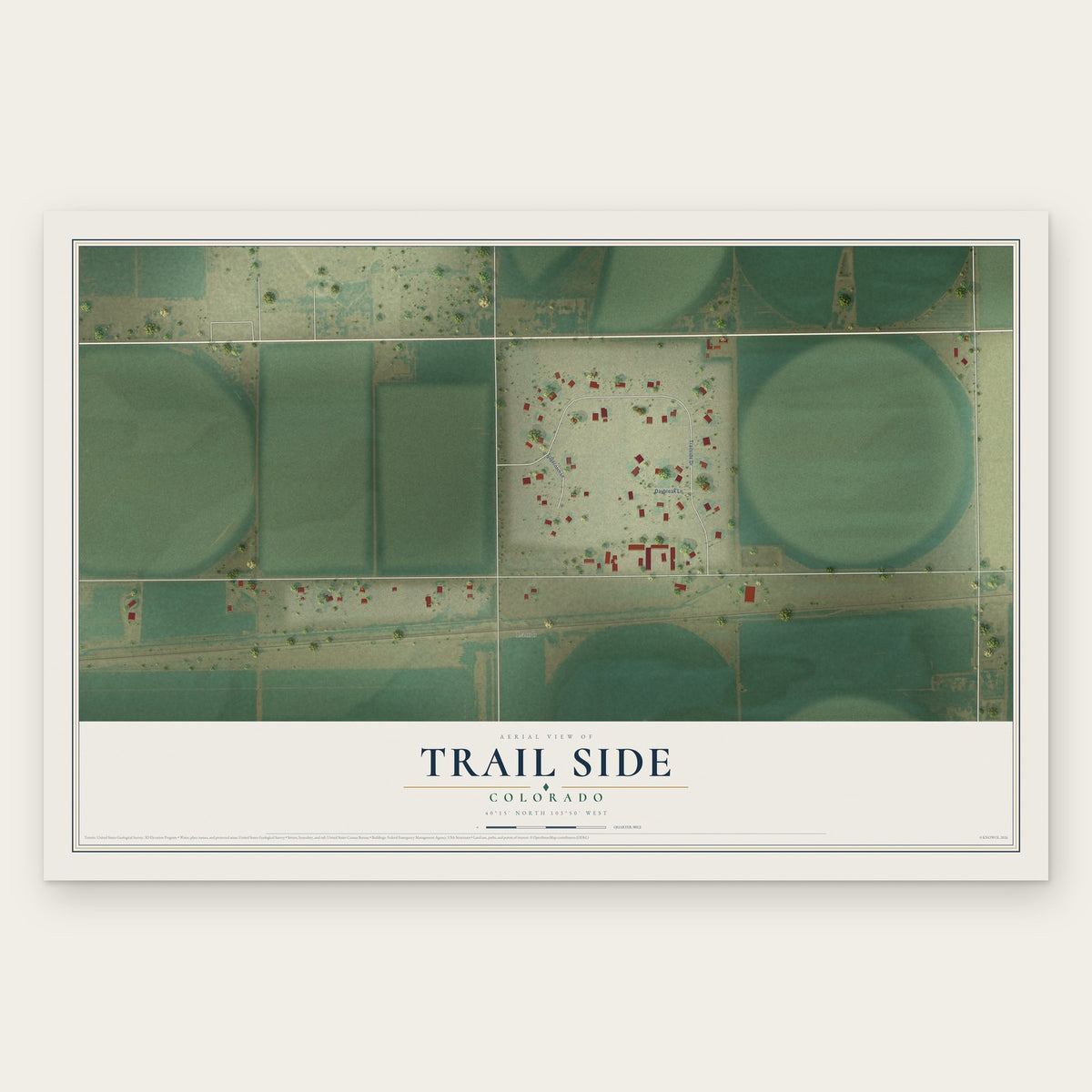 Trail Side, Colorado map print, the full design