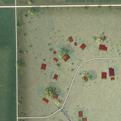 Close-up of the map of Trail Side, Colorado print showing street and building detail