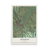 Map of Trinidad, Colorado, 12 x 18 inch unframed archival matte print