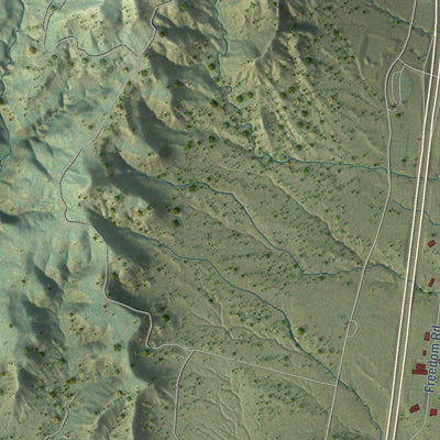 Second close-up of the map of Trinidad, Colorado print showing more streets and buildings