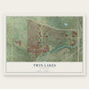Twin Lakes, Colorado map print, the full design