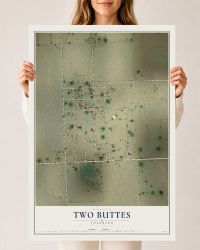 Map of Two Buttes, Colorado, 24 x 36 inch unframed archival matte print