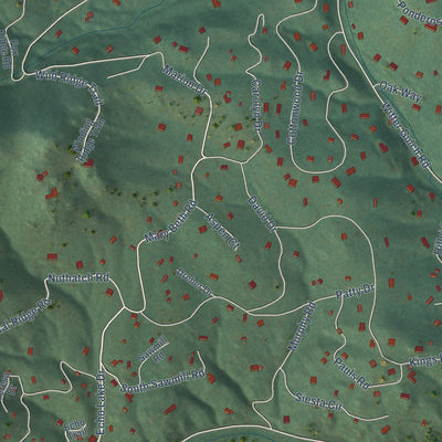 Close-up of the map of Upper Bear Creek, Colorado print showing street and building detail