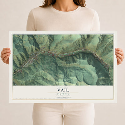Map of Vail, Colorado, 12 x 18 inch unframed archival matte print