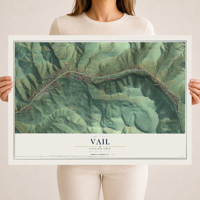 Map of Vail, Colorado, 18 x 24 inch unframed archival matte print