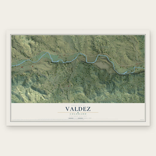 Valdez, Colorado map print, the full design
