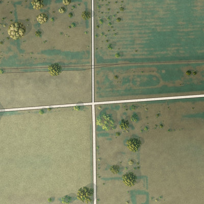 Second close-up of the map of Vilas, Colorado print showing more streets and buildings