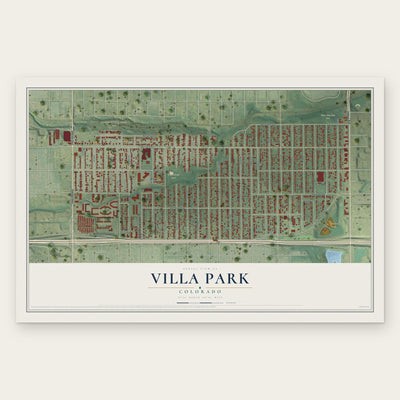 Villa Park, Colorado map print, the full design