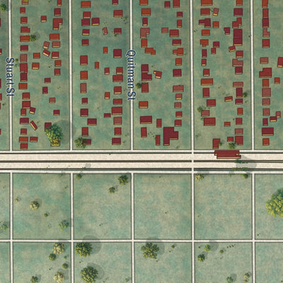 Close-up of the map of Villa Park, Colorado print showing street and building detail