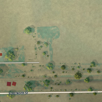 Second close-up of the map of Vona, Colorado print showing more streets and buildings
