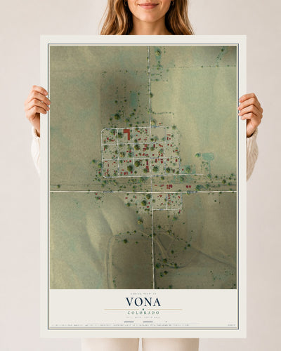 Map of Vona, Colorado, 24 x 36 inch unframed archival matte print