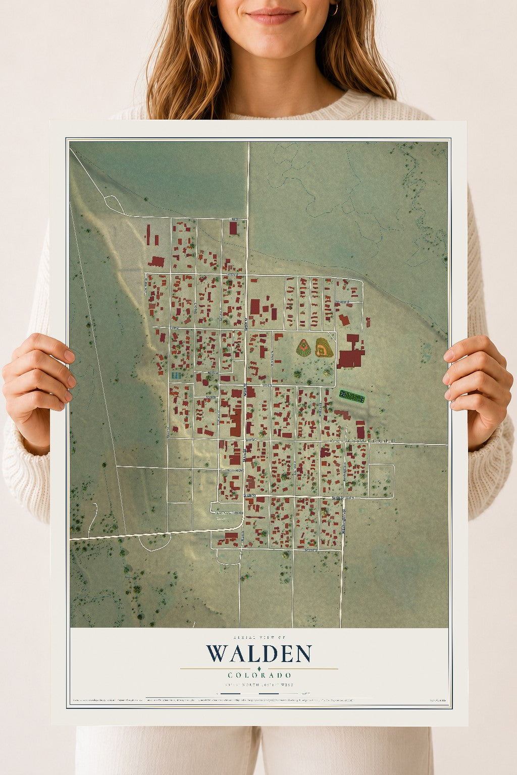 Map of Walden, Colorado, 18 x 24 inch unframed archival matte print