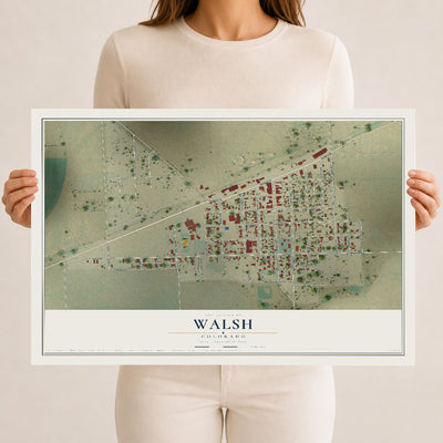 Map of Walsh, Colorado, 12 x 18 inch unframed archival matte print