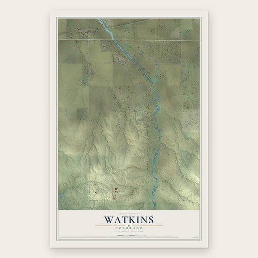 Watkins, Colorado map print, the full design