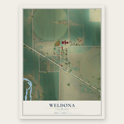 Weldona, Colorado map print, the full design