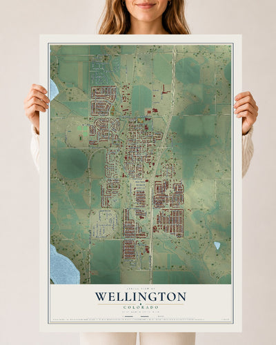 Map of Wellington, Colorado, 24 x 36 inch unframed archival matte print