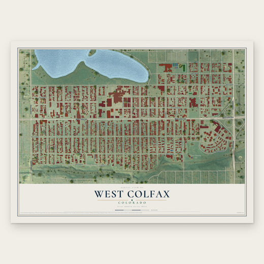 West Colfax, Colorado map print, the full design