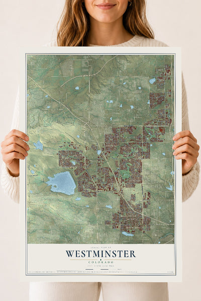 Map of Westminster, Colorado, 18 x 24 inch unframed archival matte print