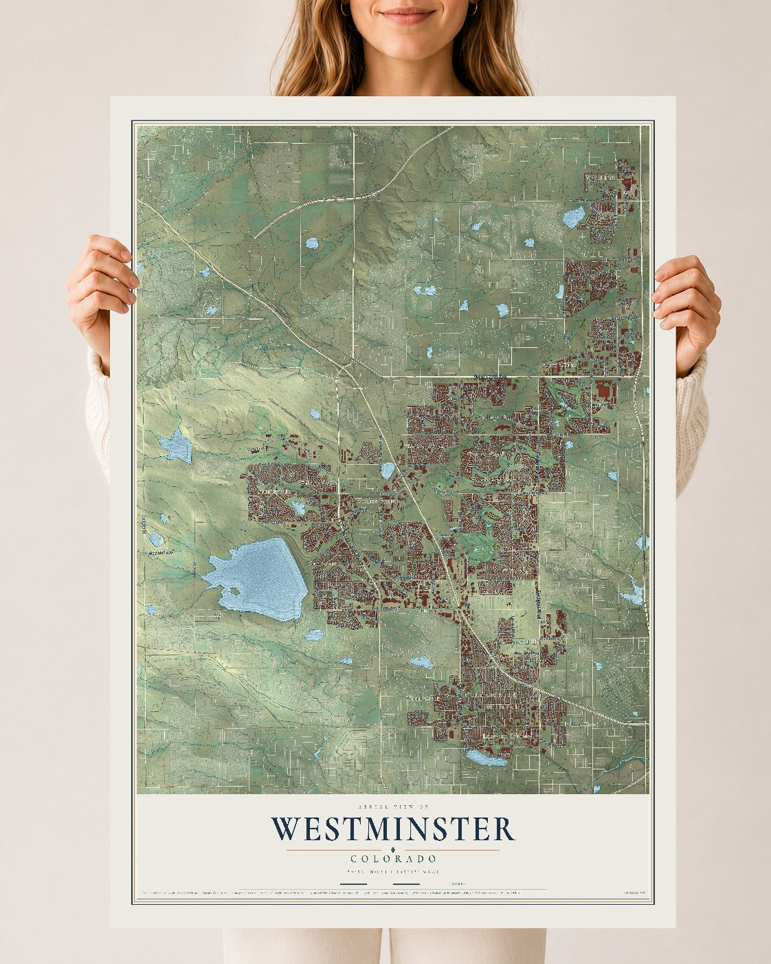 Map of Westminster, Colorado, 24 x 36 inch unframed archival matte print