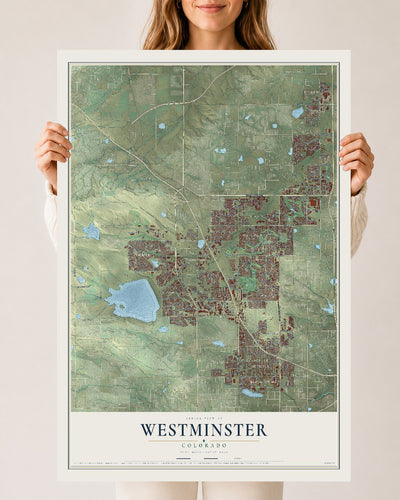 Map of Westminster, Colorado, 24 x 36 inch unframed archival matte print