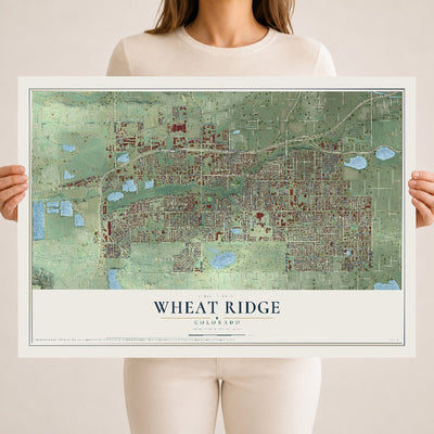Map of Wheat Ridge, Colorado, 18 x 24 inch unframed archival matte print
