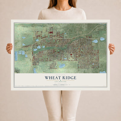Map of Wheat Ridge, Colorado, 24 x 36 inch unframed archival matte print