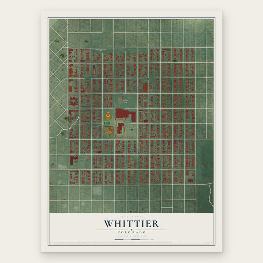 Whittier, Colorado map print, the full design