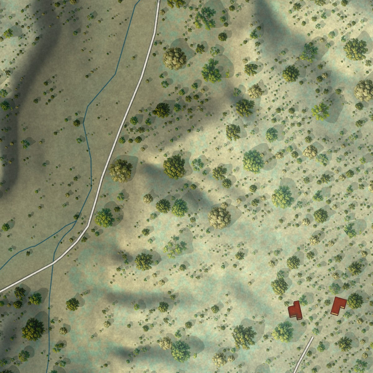 Second close-up of the map of Williamsburg, Colorado print showing more streets and buildings