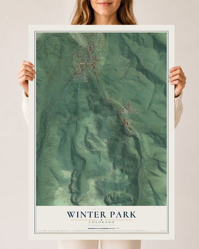 Map of Winter Park, Colorado, 24 x 36 inch unframed archival matte print