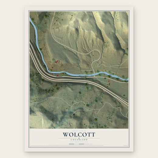 Wolcott, Colorado map print, the full design