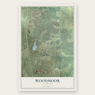 Woodmoor, Colorado map print, the full design