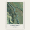 Woody Creek, Colorado map print, the full design