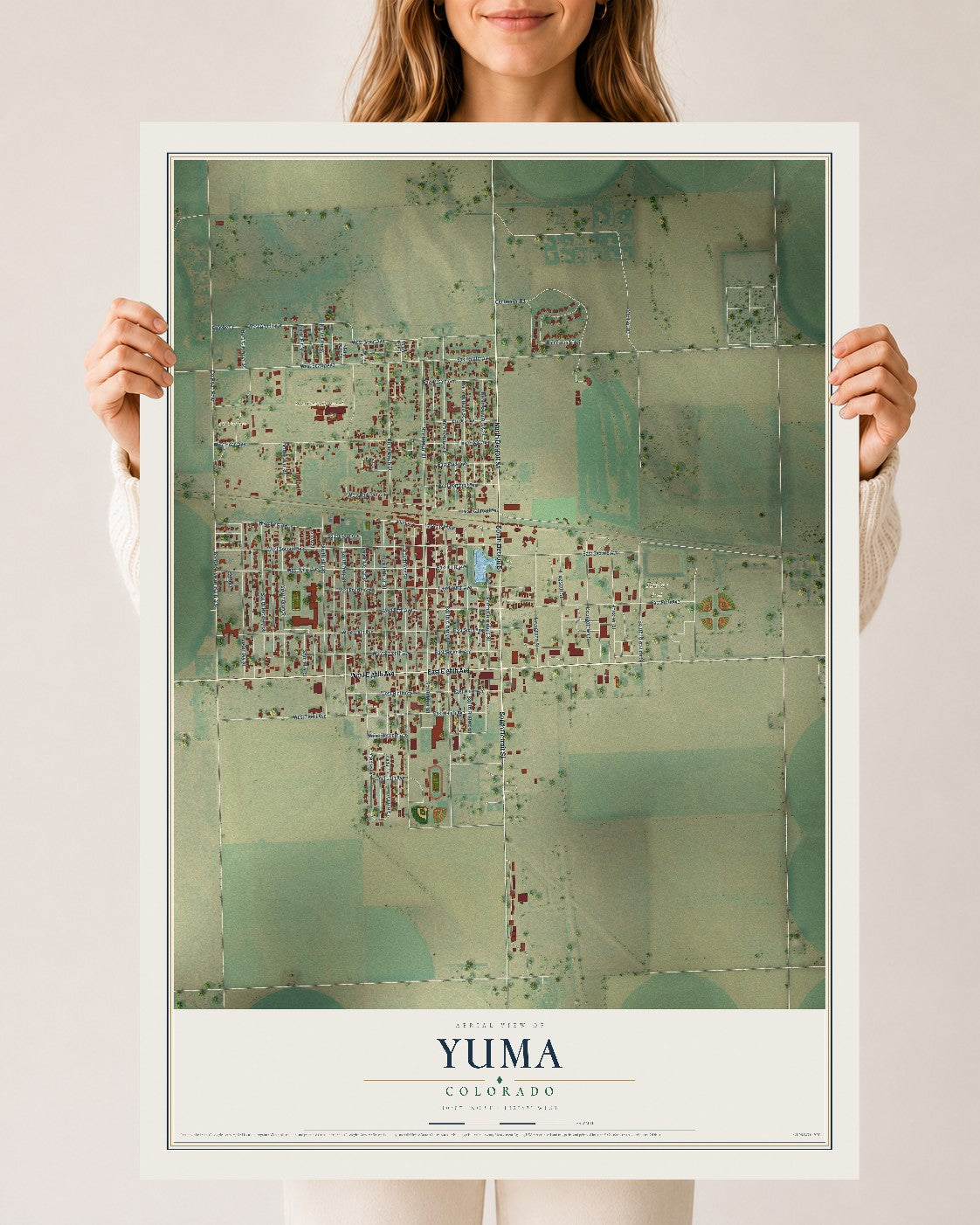 Map of Yuma, Colorado, 24 x 36 inch unframed archival matte print