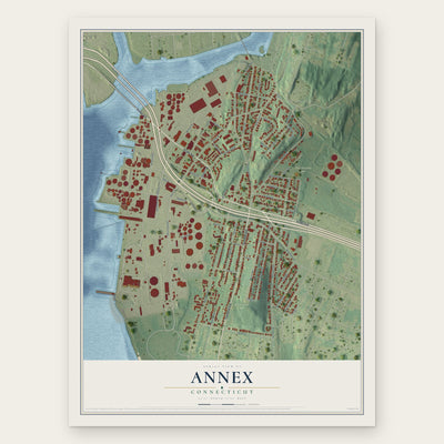 Annex, Connecticut map print, the full design