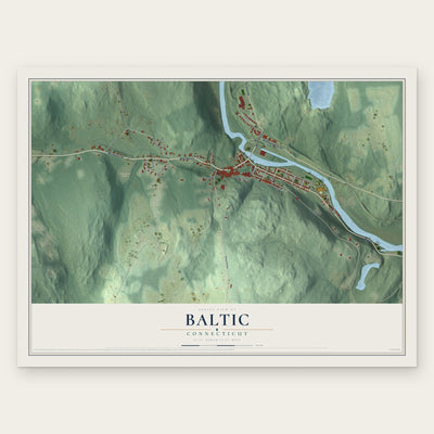 Baltic, Connecticut map print, the full design