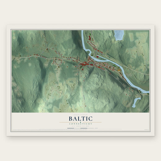 Baltic, Connecticut map print, the full design