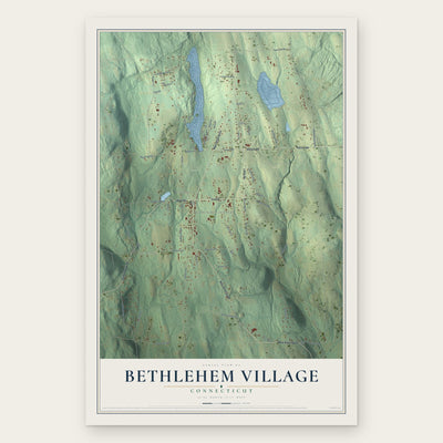 Bethlehem Village, Connecticut map print, the full design