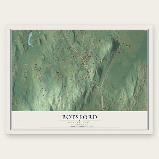 Botsford, Connecticut map print, the full design