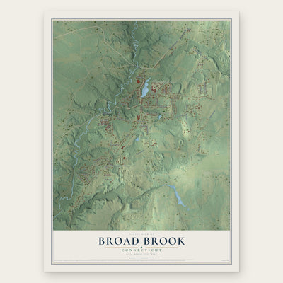 Broad Brook, Connecticut map print, the full design