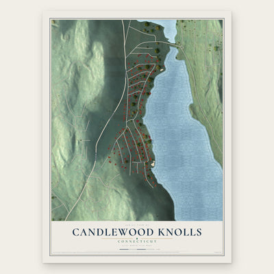 Candlewood Knolls, Connecticut map print, the full design